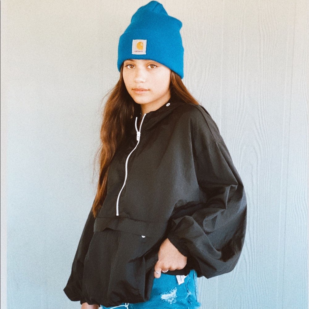 Black windbreaker